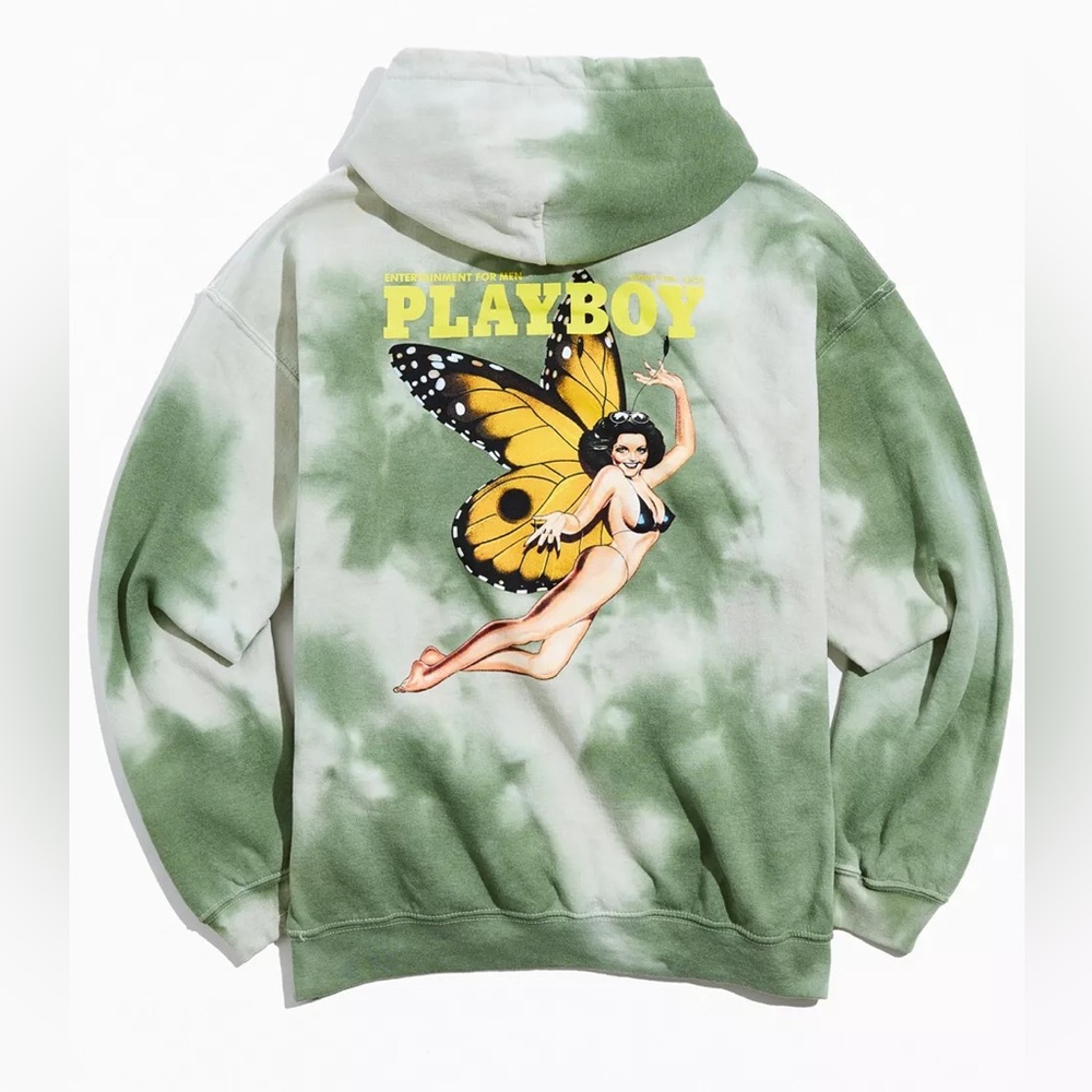 Playboy Butterfly Tie-Dye Hoodie Sweatshirt August 1976 Cover